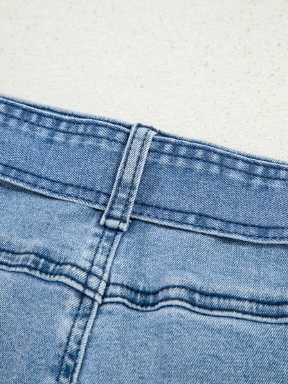 High Waisted Wide Leg Belted Jeans - Merit Sell