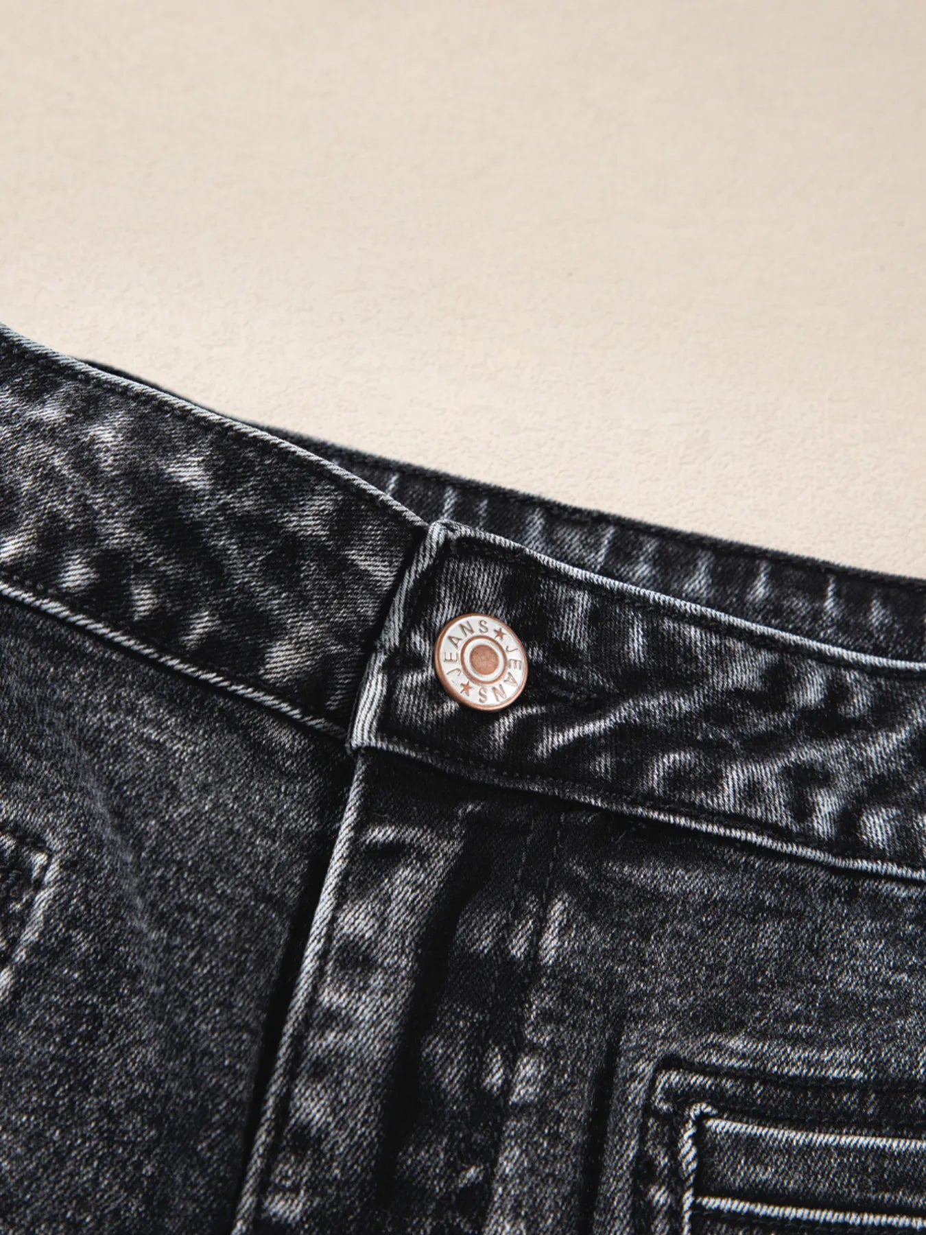 High-Waisted Wide Leg Washed Jeans - Merit Sell