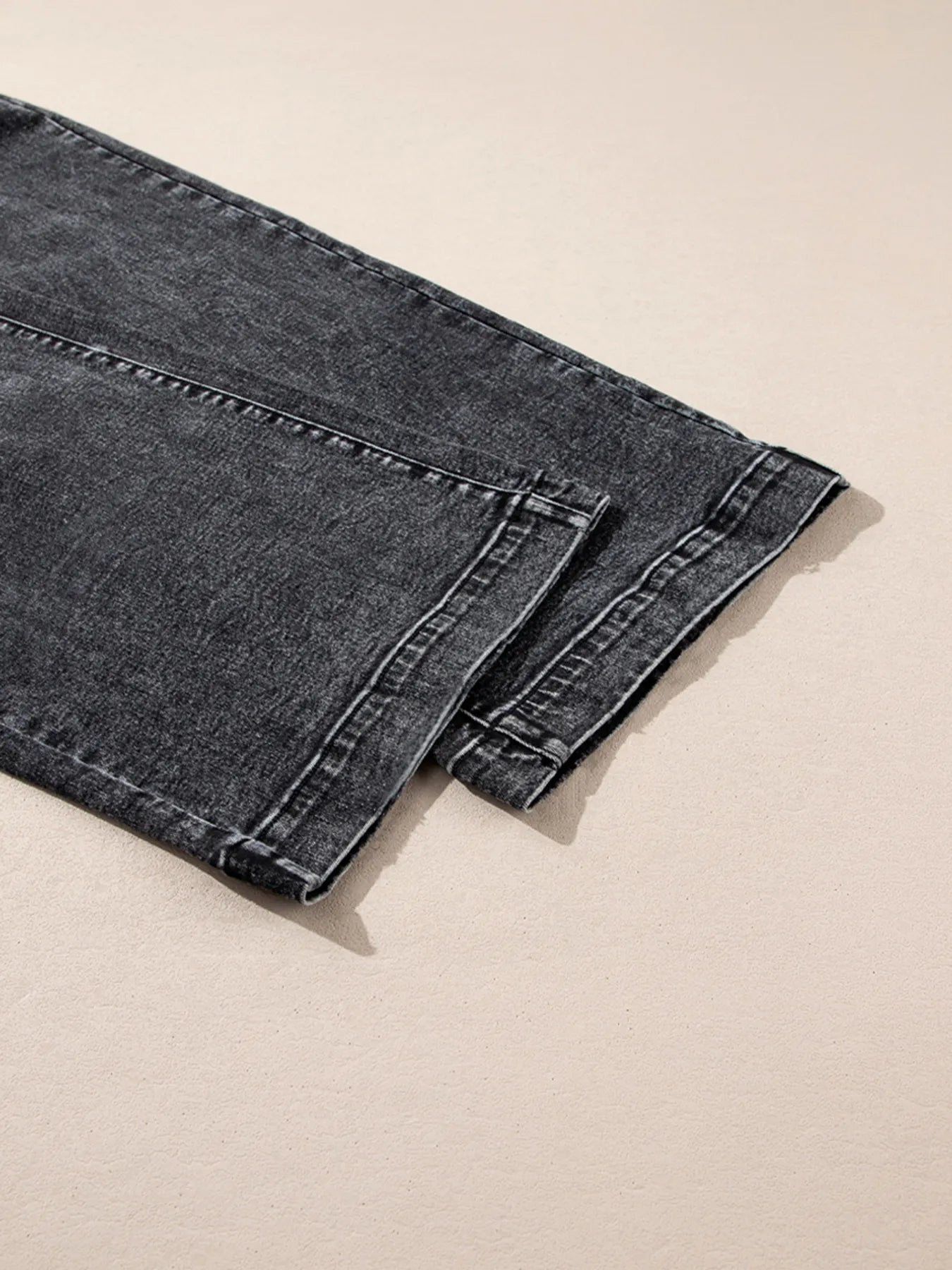 High-Waisted Wide Leg Washed Jeans - Merit Sell