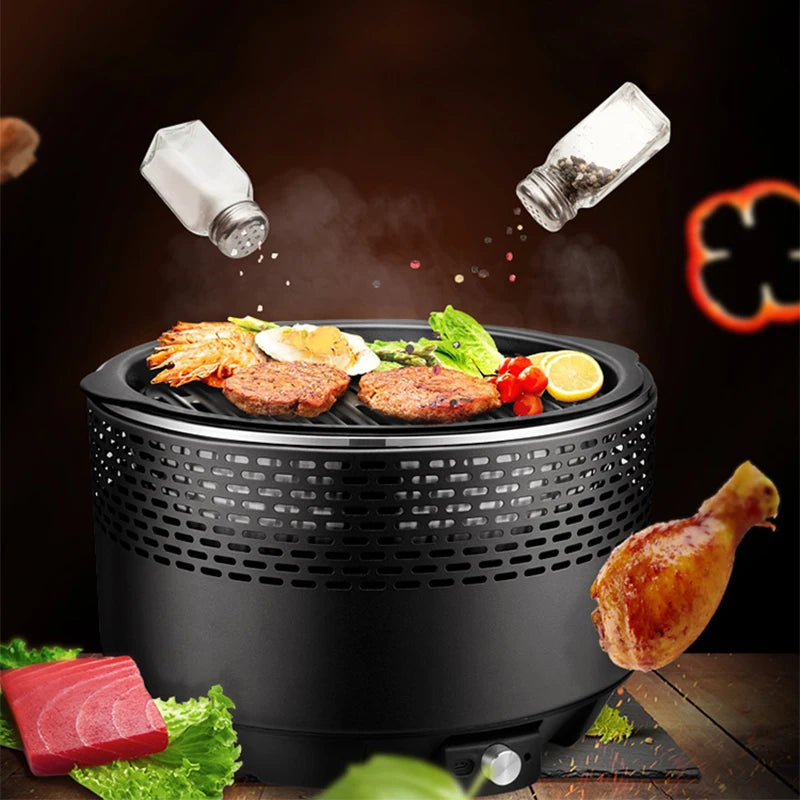 Home BBQ Portable Outdoor Charcoal Hot Pot Korean BBQ Artifact Indoor Cast Iron Grill Mesh Carbon Stove - Merit Sell