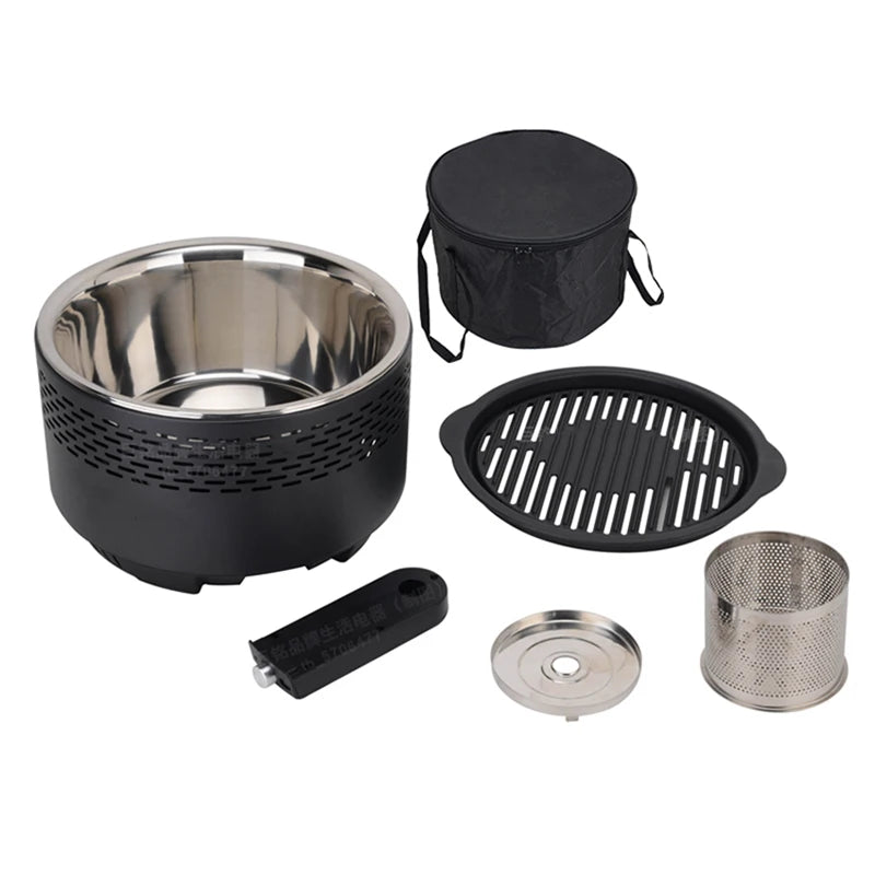 Home BBQ Portable Outdoor Charcoal Hot Pot Korean BBQ Artifact Indoor Cast Iron Grill Mesh Carbon Stove - Merit Sell