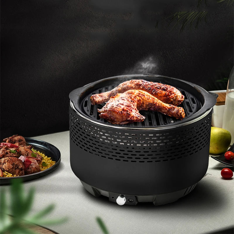 Home BBQ Portable Outdoor Charcoal Hot Pot Korean BBQ Artifact Indoor Cast Iron Grill Mesh Carbon Stove - Merit Sell