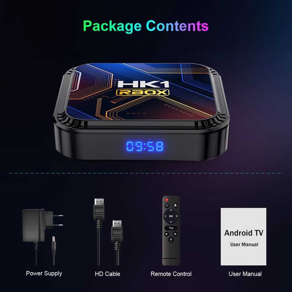 Home HK1 RBOX K8S Android 13 TV BOX RK3528 64GB 32GB 16GB 2.4G 5G WIFI BT 4.0 Vedio Decoding Media Player Set Top Receiver Box - Merit Sell