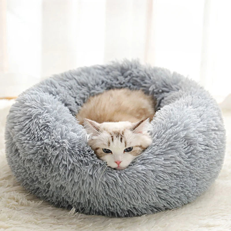 Home Plush Pet Nest Winter Cat Nest Dog Nest Warm Detachable and Washable Round Cat Nest Pet Bed Seasonal Universal Decoration - Merit Sell