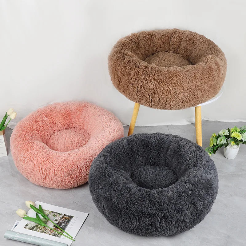 Home Plush Pet Nest Winter Cat Nest Dog Nest Warm Detachable and Washable Round Cat Nest Pet Bed Seasonal Universal Decoration - Merit Sell