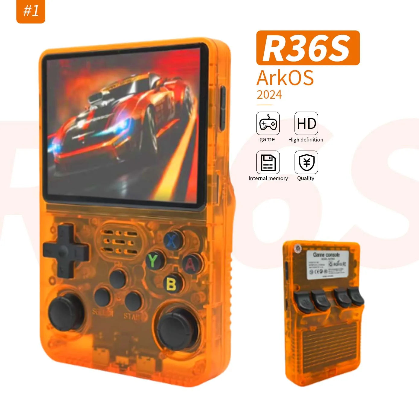 Hot R36S Handheld Game Player 128GB 25000Games Classic Retro Video Game Console 3.5 Inch Screen Portable Handheld Gaming Console - Merit Sell