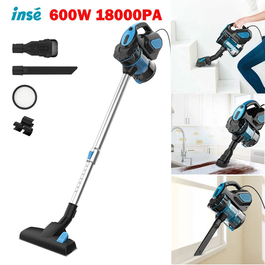 INSE I5 Corded Vacuum Cleaner with 600W Motor 18Kpa Powerful Stick Handheld Vaccum Cleaner for Home Pet Hair Hard Floor Cleaning - Merit Sell