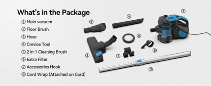 INSE I5 Corded Vacuum Cleaner with 600W Motor 18Kpa Powerful Stick Handheld Vaccum Cleaner for Home Pet Hair Hard Floor Cleaning - Merit Sell