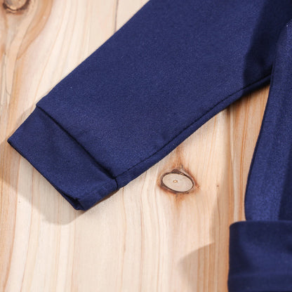 IURNXB Newborn Baby Boys Gentleman Clothes One Piece Polo Romper Formal Outfit Tuxedo Christmas Long Sleeve Jumpsuit Gifts 0-18M - Merit Sell