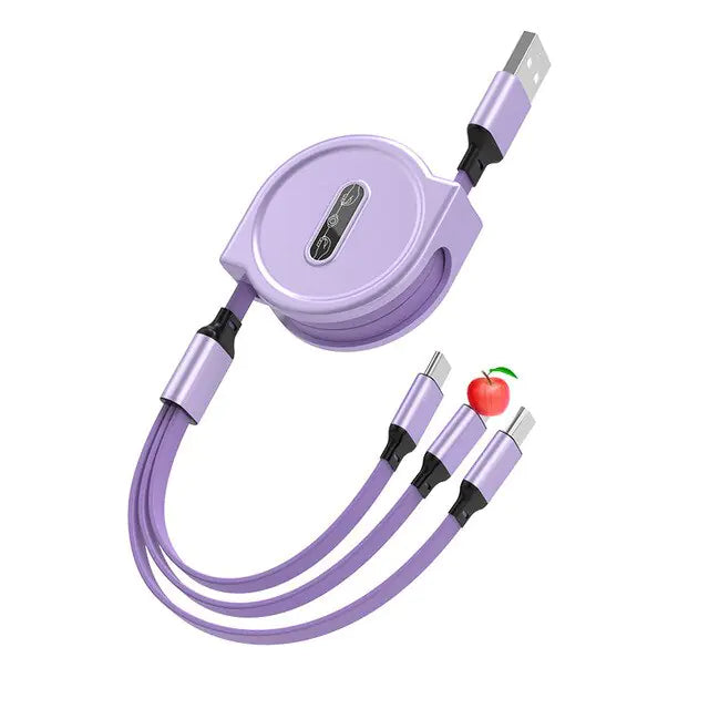 3-in-1 USB Extendable Data Cable | Fast Charging & Sync for All Devices