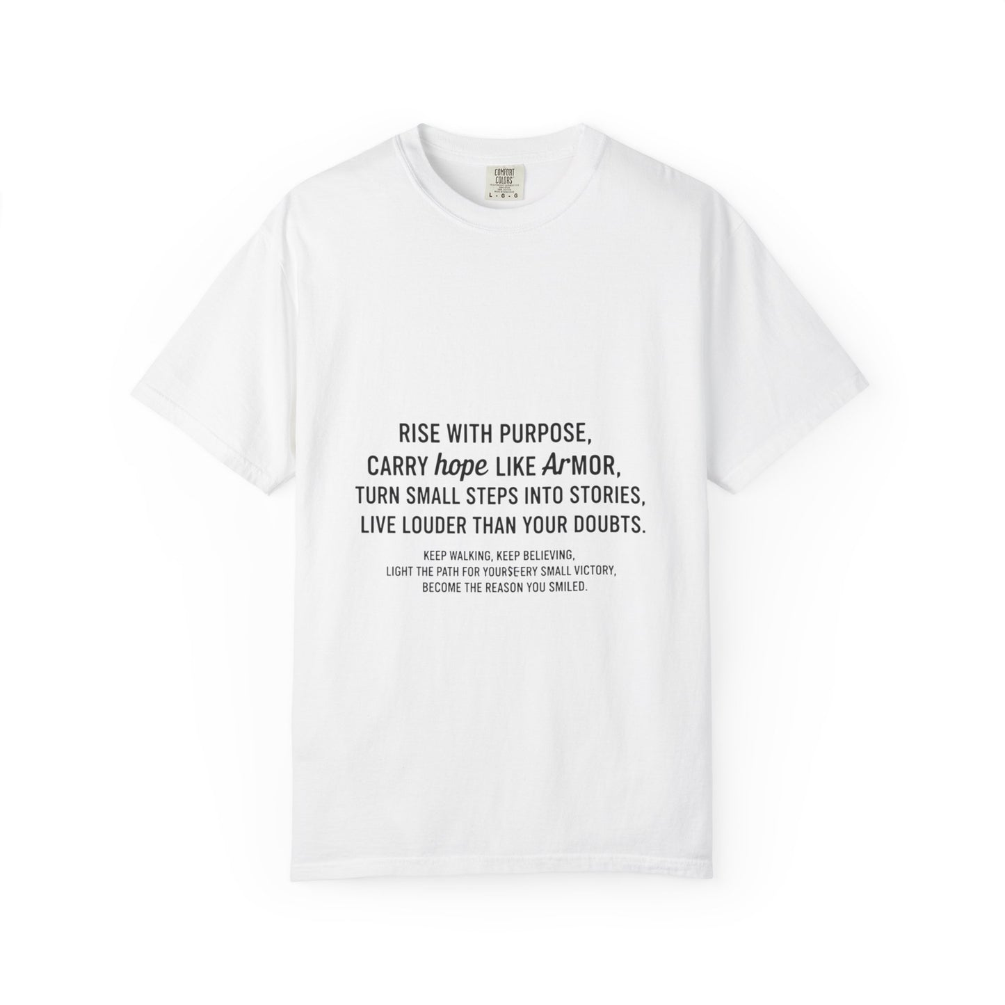 Inspirational Quote Tee — "Rise With Purpose" Motivational Graphic T-Shirt