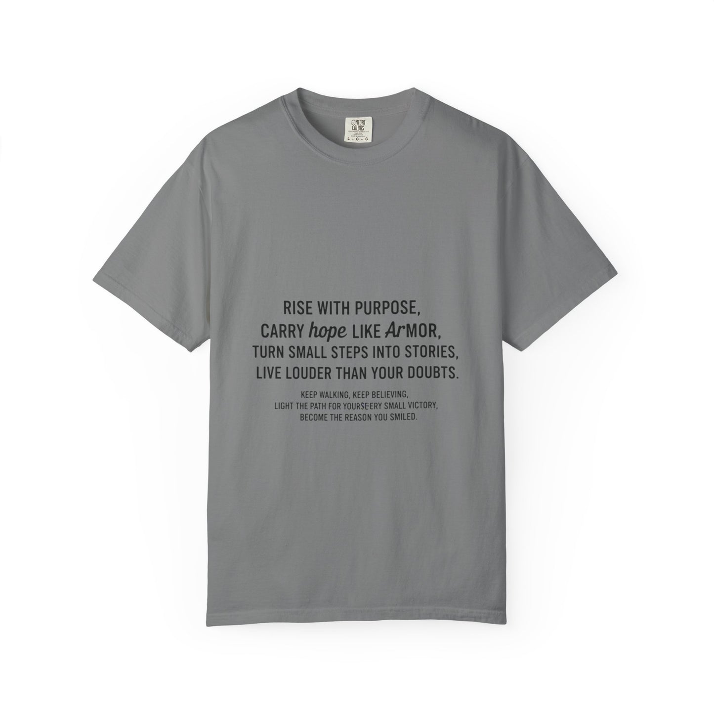 Inspirational Quote Tee — "Rise With Purpose" Motivational Graphic T-Shirt