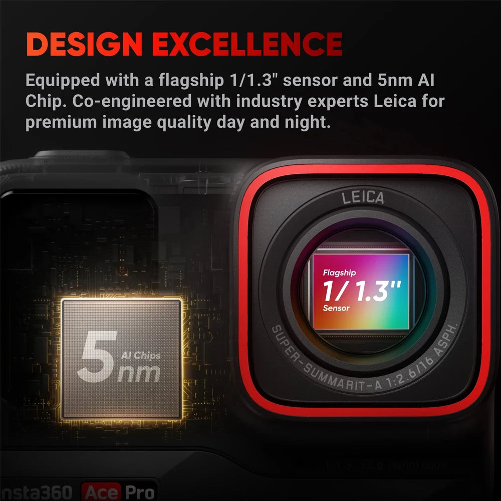 Insta360 Ace Pro 8K/4K Leica Action Camera, Flagship 1/1.3" Sensor, Super Lowlight Performance, Waterproof, Stabilization - Merit Sell