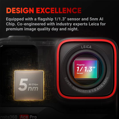 Insta360 Ace Pro 8K/4K Leica Action Camera, Flagship 1/1.3" Sensor, Super Lowlight Performance, Waterproof, Stabilization - Merit Sell