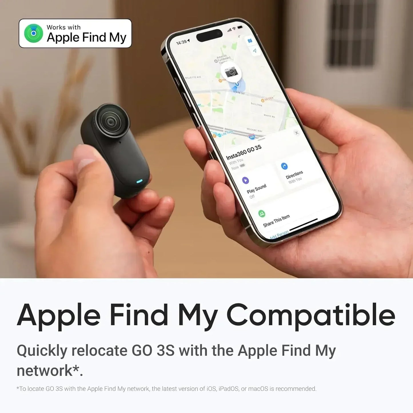 Insta360 GO 3S 4K Tiny Portable Vlogging Camera,Hands-Free POVs,Mount Anywhere,Stabilization,140 Min Battery Life,10m Waterproof - Merit Sell