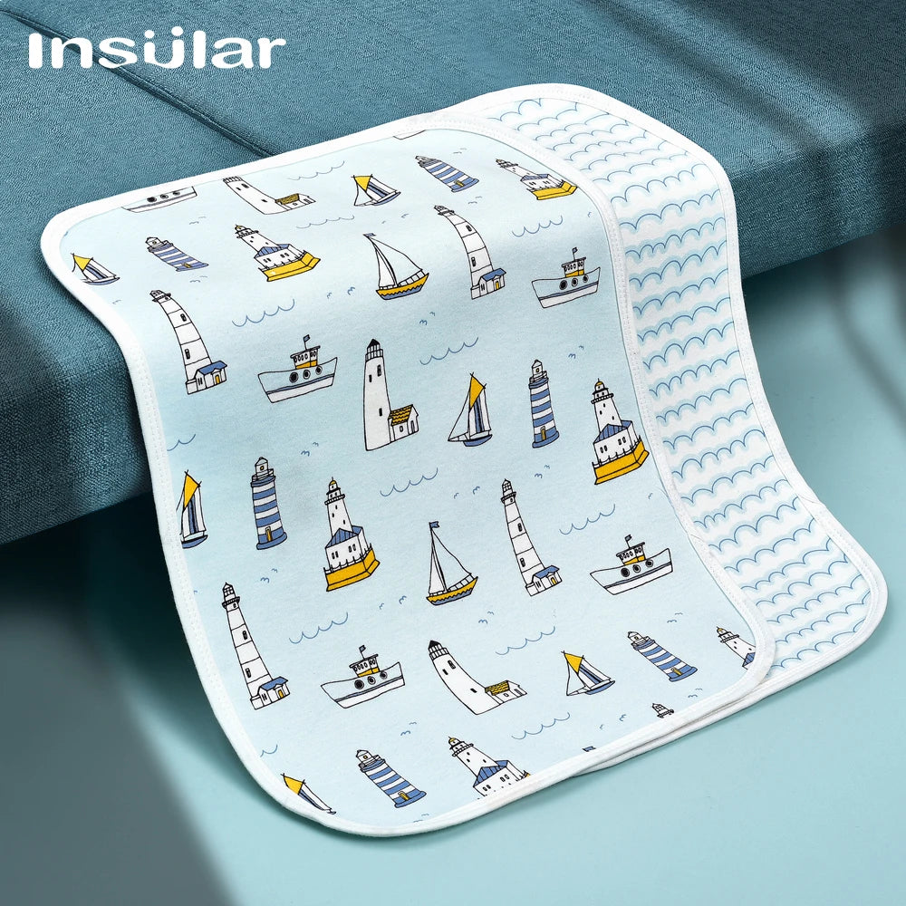 Insular Waterproof Baby Diaper Changing Mat Foldable Soft Cotton Travel Nappy Change Portable Baby Care Front Play Pad Baby Care - Merit Sell