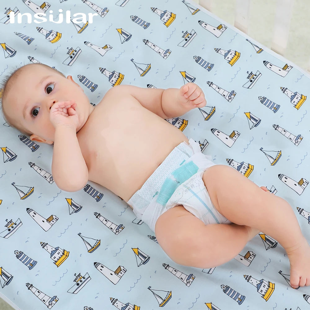 Insular Waterproof Baby Diaper Changing Mat Foldable Soft Cotton Travel Nappy Change Portable Baby Care Front Play Pad Baby Care - Merit Sell