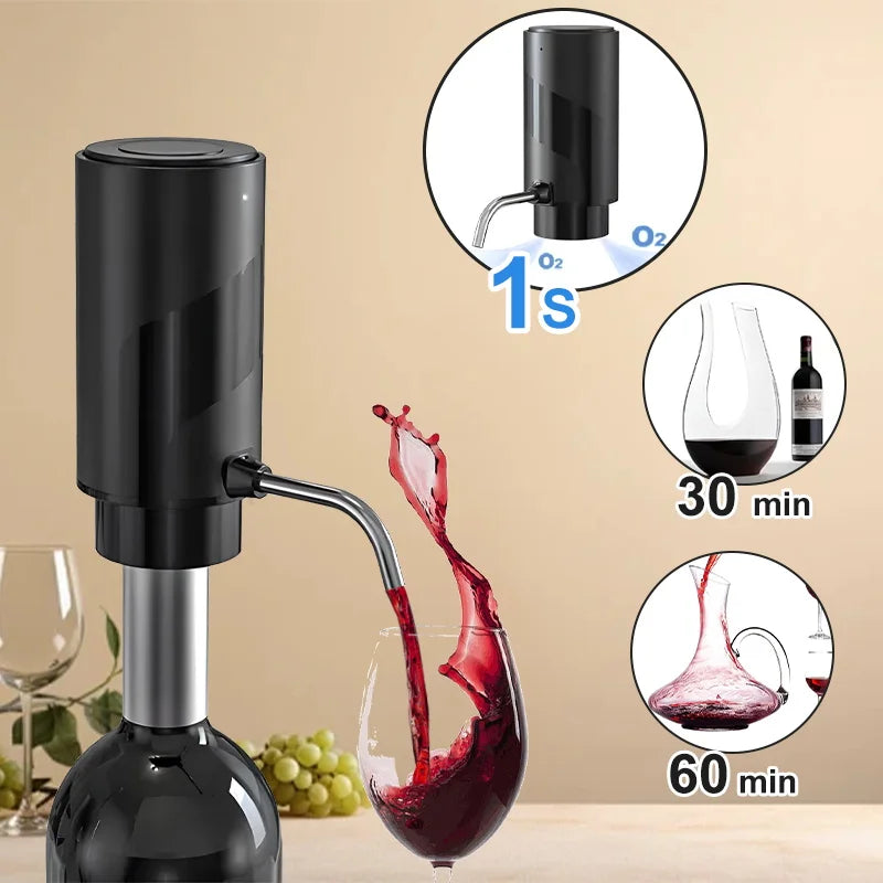 Intelligent Wine Aerator Dispenser Rechargeable One Touch Electric WineDecanter Liquor Dispenser Set Bar Party Wine Accessories - Merit Sell