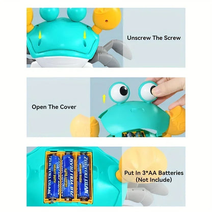 Interactive Toys Crawling Crab Toy for Kids,Induction Escape Crab Electric Pets Musical Toys Toddler Crawling Toys for Children - Merit Sell