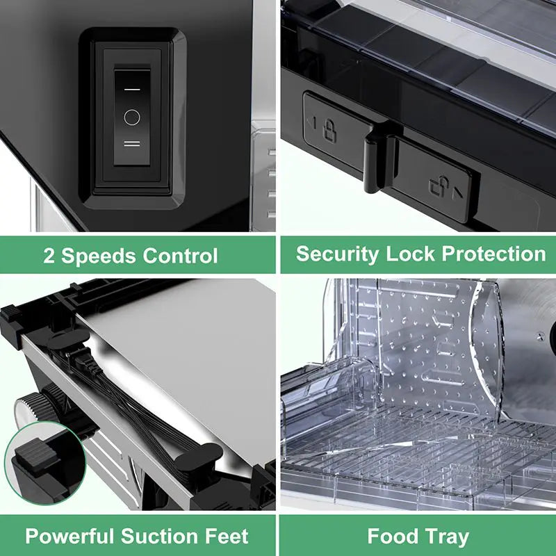 JIQI Household Commercial Foldable Lamb Roll Slicer 0-18mm Thickness Adjustable Pure Copper Motor Vegetable Meat Slicing Machine - Merit Sell