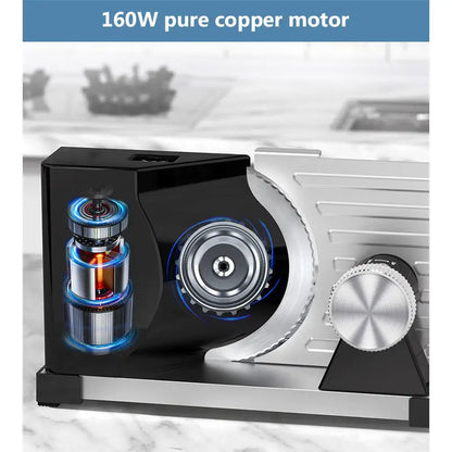JIQI Household Commercial Foldable Lamb Roll Slicer 0-18mm Thickness Adjustable Pure Copper Motor Vegetable Meat Slicing Machine - Merit Sell