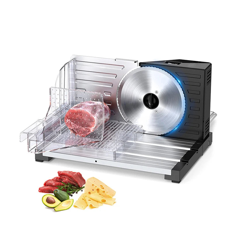 JIQI Household Commercial Foldable Lamb Roll Slicer 0-18mm Thickness Adjustable Pure Copper Motor Vegetable Meat Slicing Machine - Merit Sell