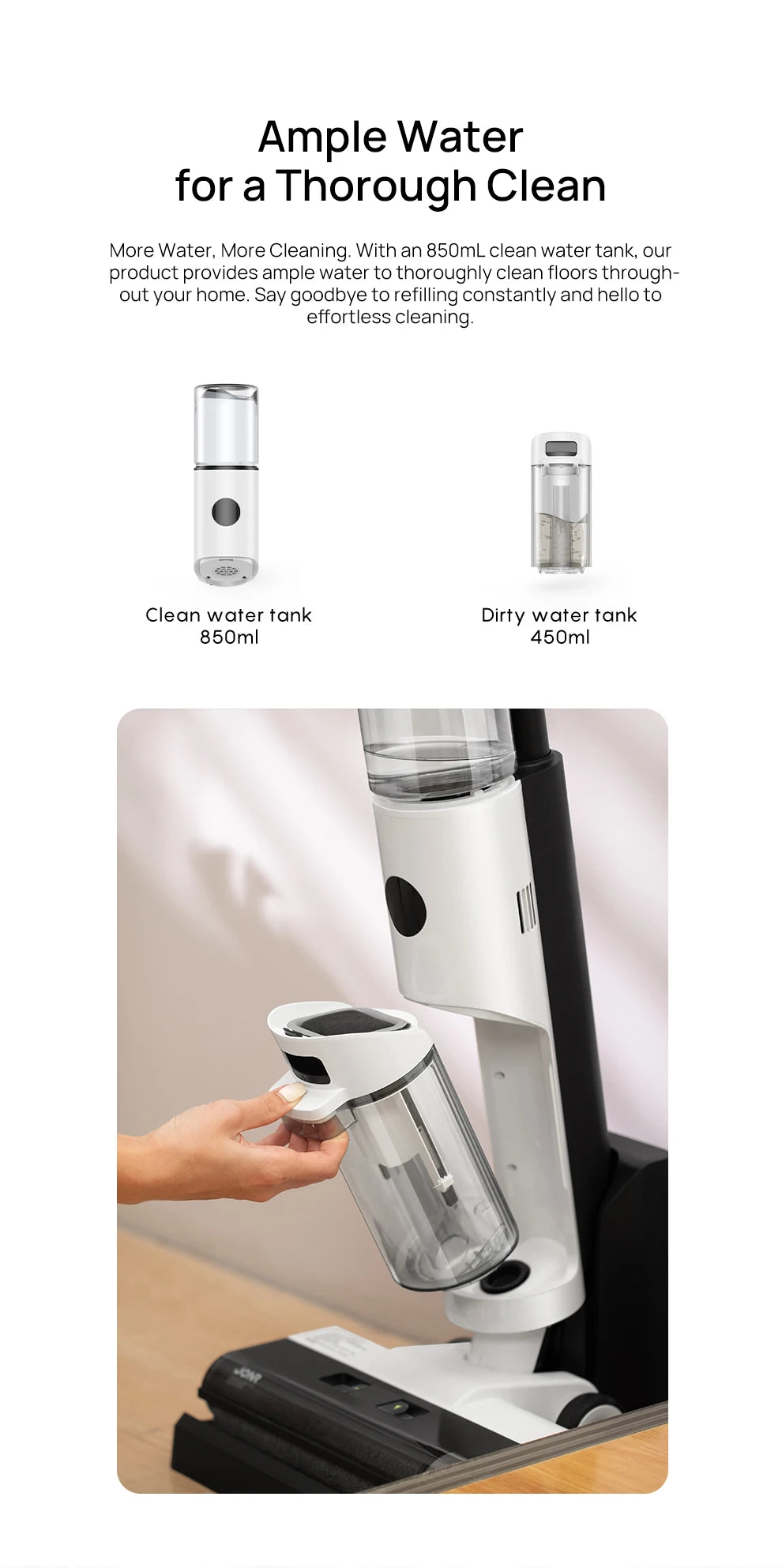 JONR ED12 Wet Dry Smart Vacuum Washing Cleaner Wireless Washing Floor Cleaner/Mop Water - Merit Sell