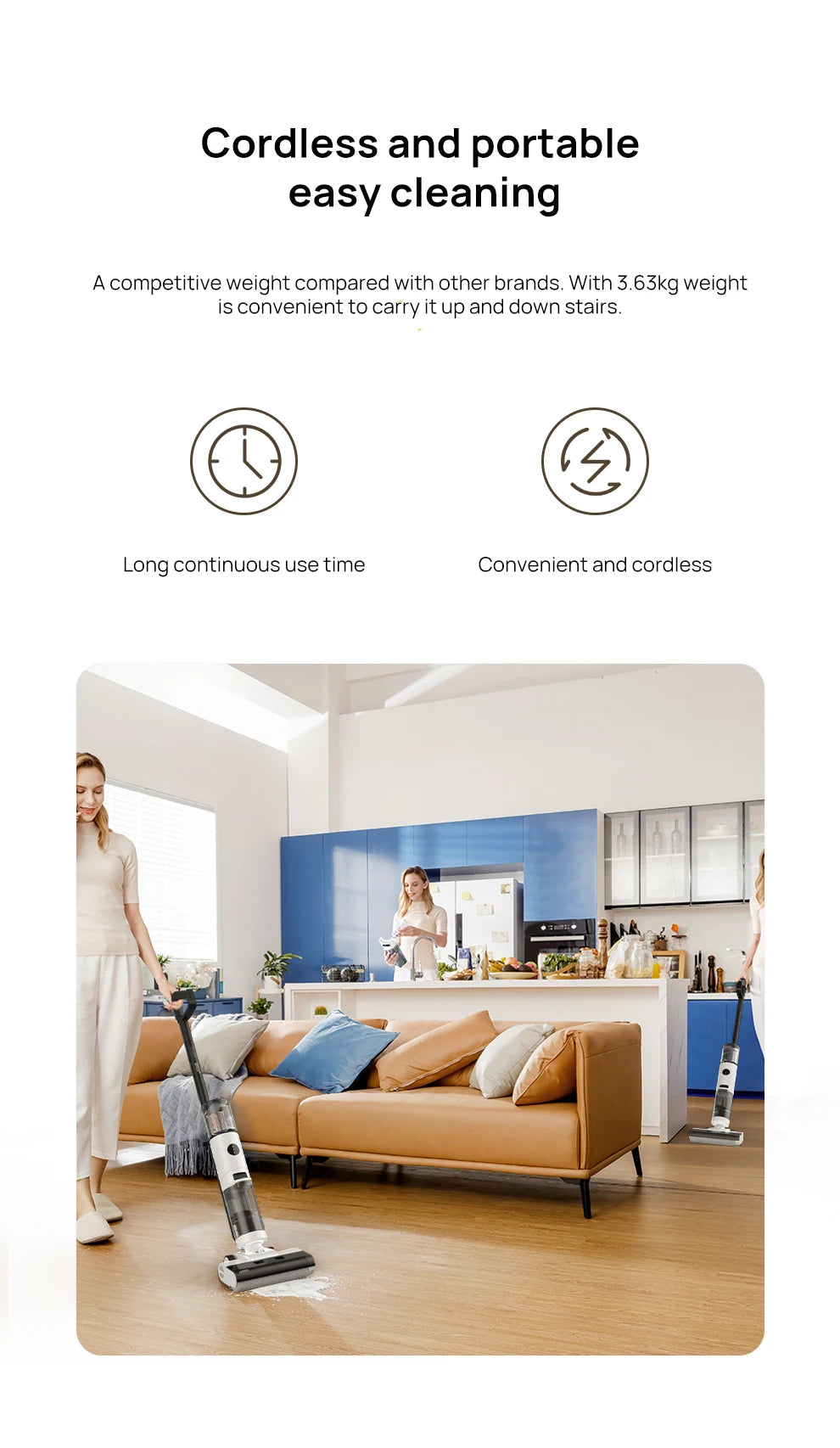 JONR ED12 Wet Dry Smart Vacuum Washing Cleaner Wireless Washing Floor Cleaner/Mop Water - Merit Sell