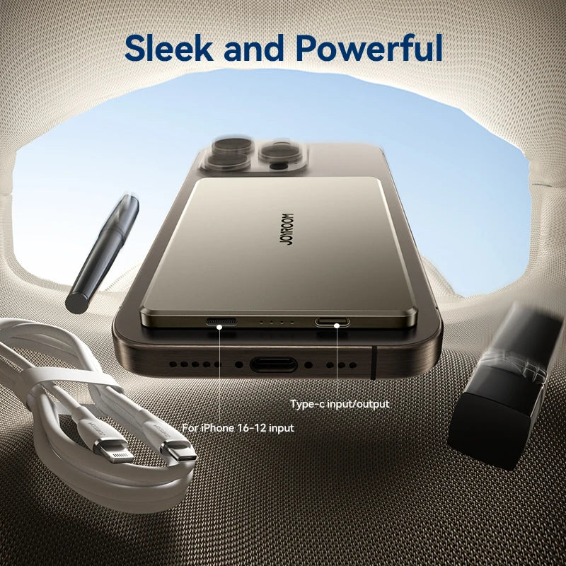 JOYROOM 5000mAh 0.35 Inch Ultra Slim Power Bank for Magsafe Wireless Portable Charger with USB-C Cable for iPhone 16/15/14/13/12 - Merit Sell