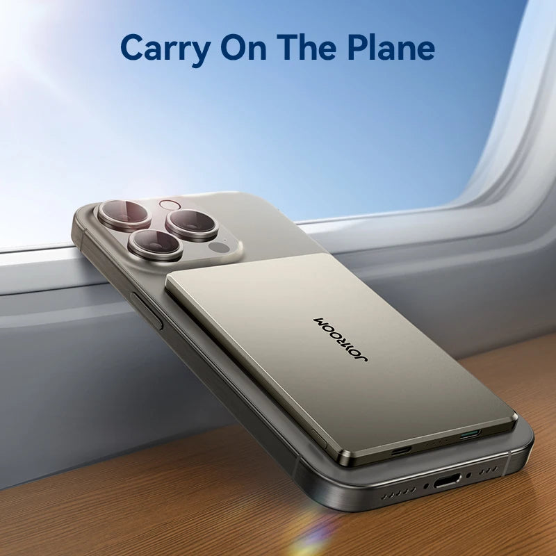 JOYROOM 5000mAh 0.35 Inch Ultra Slim Power Bank for Magsafe Wireless Portable Charger with USB-C Cable for iPhone 16/15/14/13/12 - Merit Sell