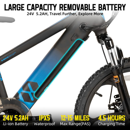 JOYSTAR Electric Bike for Kids Teens Ages 7+ with 250W Motor, 15 Miles 15MPH Electric Mountain Bicycle Safe Mini Ebikes - Merit Sell