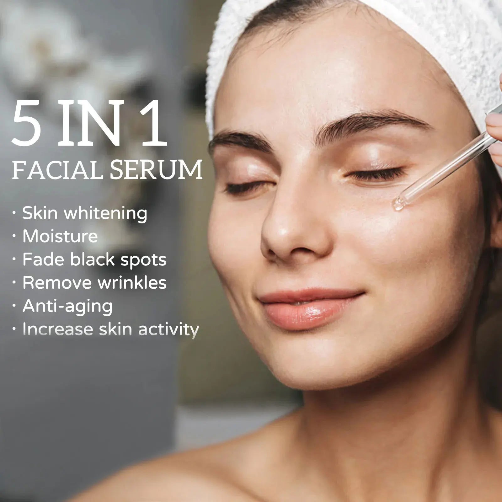 Jaysuing Hyaluronic Acid Face Serum 5 In 1 Moisturizing Whiten-ing Anti Wrink-le Agin-g Vitamin C Shrink Pores Serum Skin Care - Merit Sell