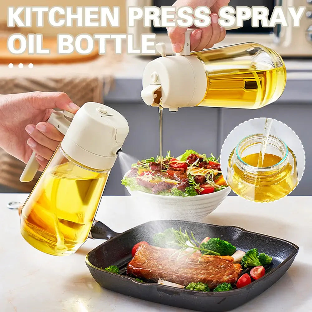 2-in-1 Kitchen Oil Spray Bottle | Efficient Cooking Tool