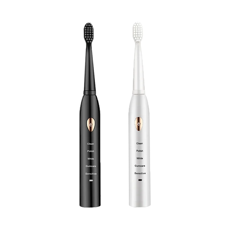 Jianpai Adult Black White Classic Acoustic Electric Toothbrush Adult 5-gear Mode USB Charging IPX7 Waterproof Acoustic Electric - Merit Sell