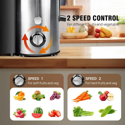 Juicer, Juicer Machines, Fruit and Vegetable Juice Extractor, Compact Juicer with 3 Speed Control, 500ML Capacity, Drip Stop - Merit Sell