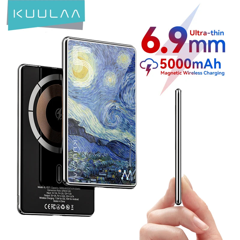 KUULAA Magsafe Power Bank 5000mAh Magnetic Wireless Phone Charger External Battery 20W Fast Charging For iPhone 16 15 PowerBank - Merit Sell