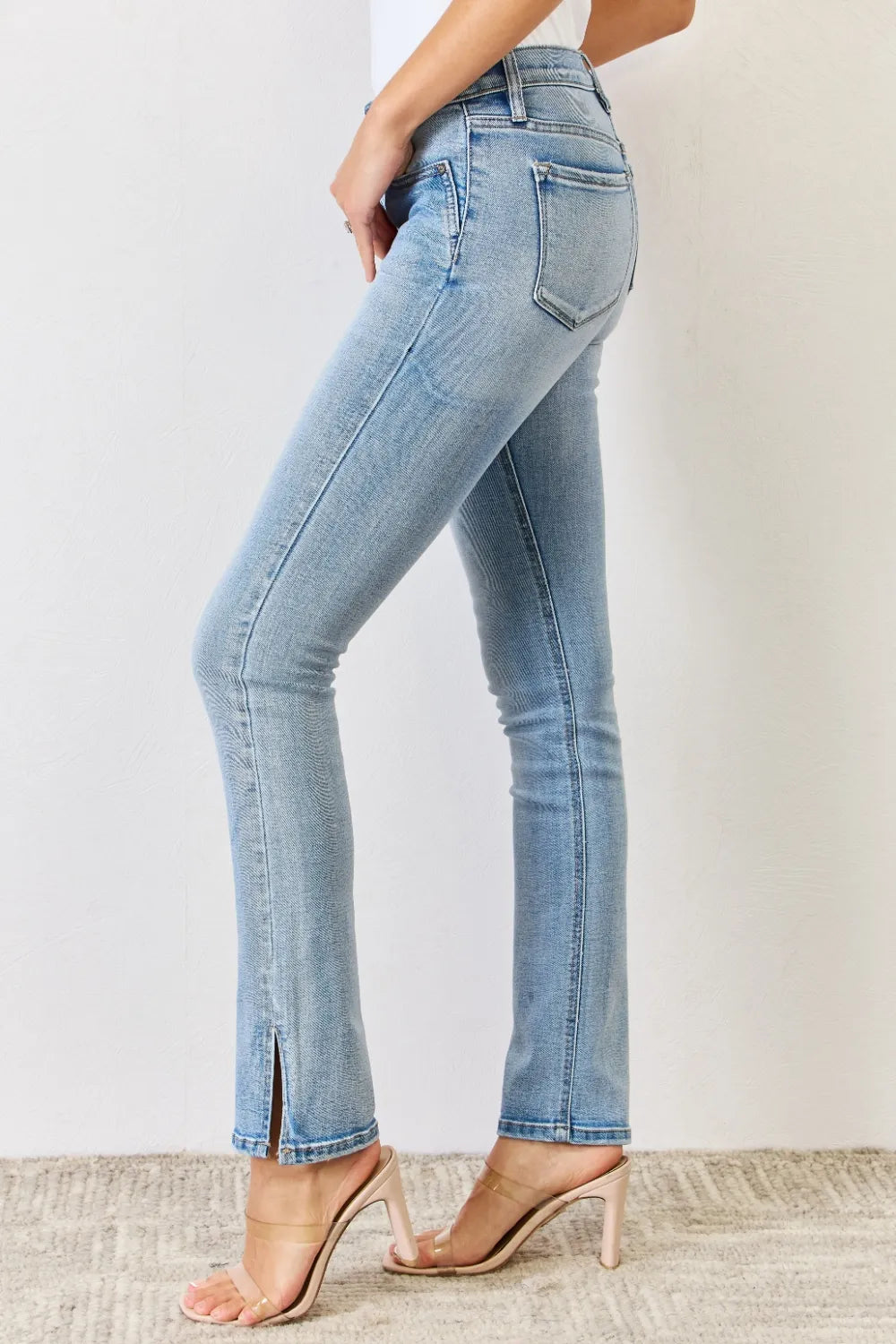 Kancan Full Size Mid Rise Y2K Slit Bootcut Jeans - Merit Sell