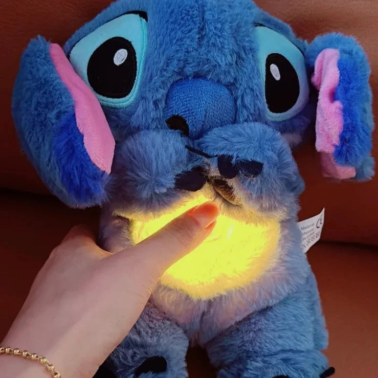 Kawaii Stitch Plush Doll Baby Sleeping Companion Sound Soothing Musical Kawaii With Air Bag and Light Doll Breathing Toys Gifts - Merit Sell