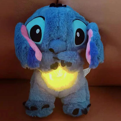 Kawaii Stitch Plush Doll Baby Sleeping Companion Sound Soothing Musical Kawaii With Air Bag and Light Doll Breathing Toys Gifts - Merit Sell