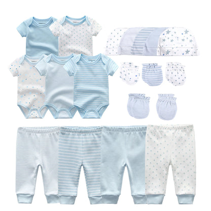 Kiddiezoom Baby Clothing Sets Newborn Boy Girl Infant Bodysuits+Pants+Hats+Gloves/Bibs Unisex Clothes Bebes - Merit Sell