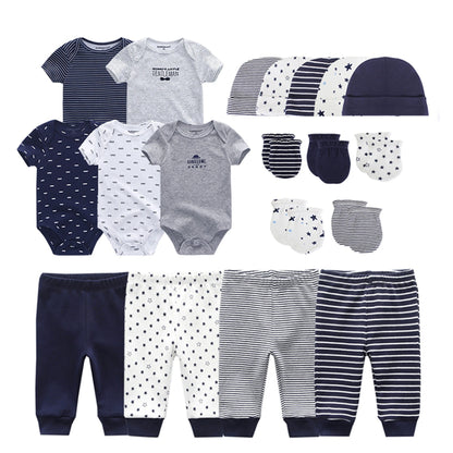Kiddiezoom Baby Clothing Sets Newborn Boy Girl Infant Bodysuits+Pants+Hats+Gloves/Bibs Unisex Clothes Bebes - Merit Sell