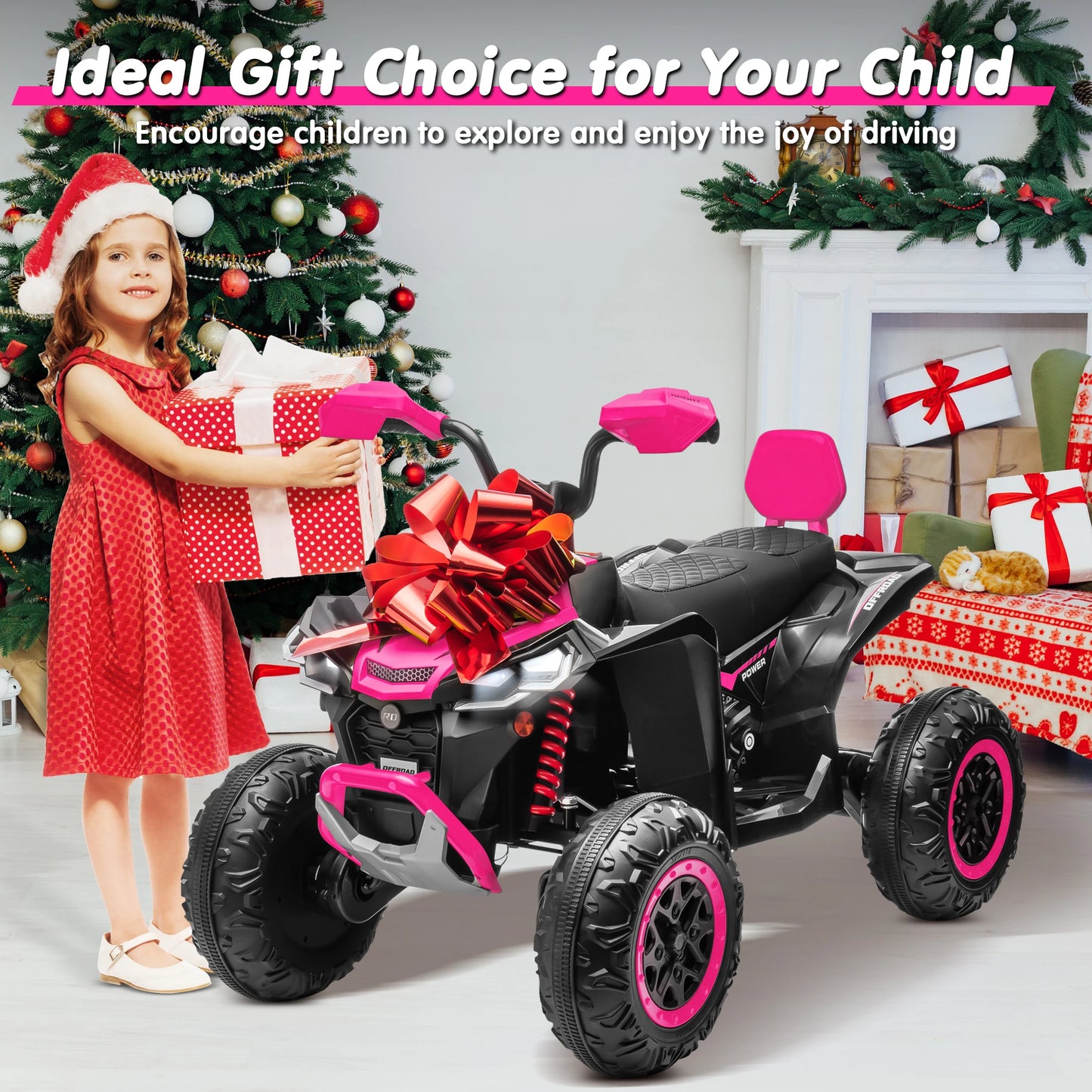 Kids ATV 4 Wheeler, JOYRACER Upgraded 2 Seater 24V Ride On Toy for Big Kid w/800W Powerful Motor, Battery Powered - Merit Sell