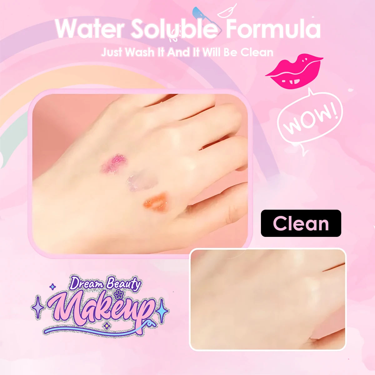 Kids Makeup Kit for Girls Princess Real Washable Pretend Play Cosmetic Set Toys with Mirror Non-Toxic & Safe Birthday Gifts - Merit Sell