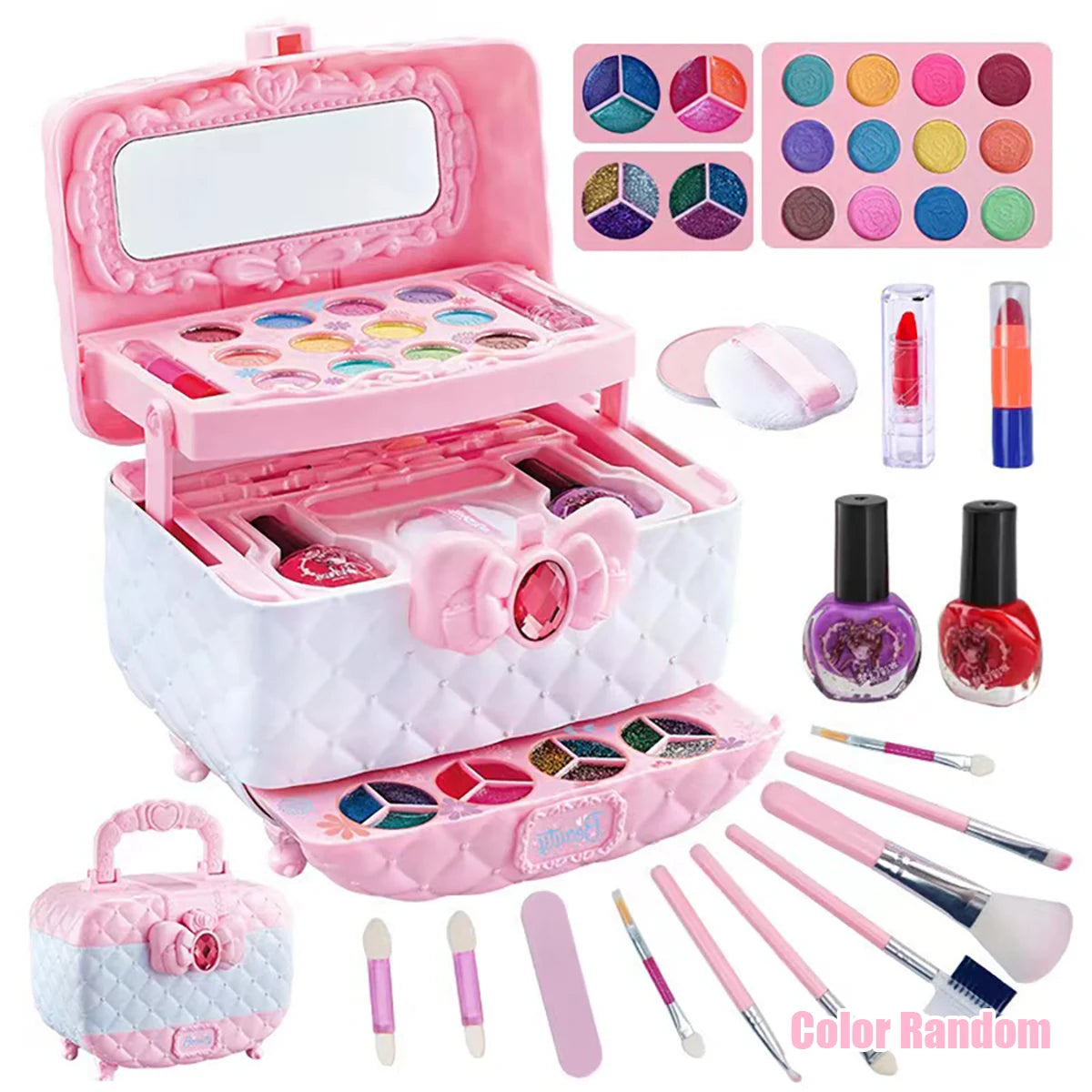Kids Makeup Kit for Girls Princess Real Washable Pretend Play Cosmetic Set Toys with Mirror Non-Toxic & Safe Birthday Gifts - Merit Sell