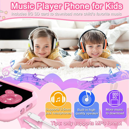 Kids Smart Phone Educational Toys Dual Camera Music Player Baby Phone With 8G Memro Game Learning for Age 3-12 Brithday Gifts - Merit Sell