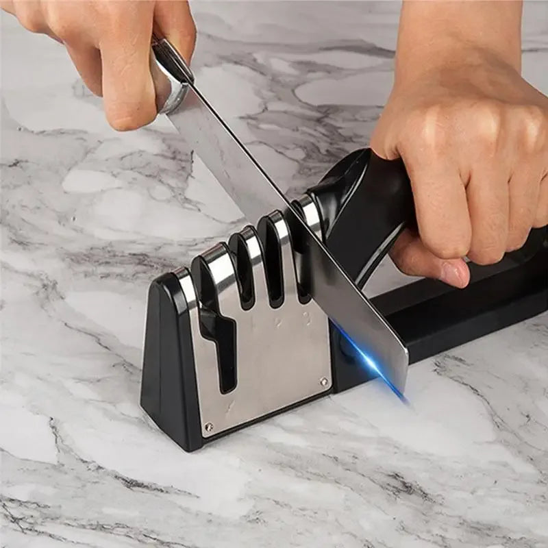 Kitchen 4 Segment Knife Sharpener Multifunctional Portable Non-slip Base Knife Sharpener Household Kitchen Gadgets Accessories - Merit Sell