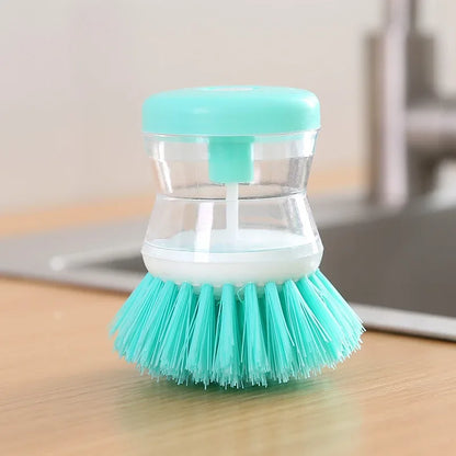 Kitchen Wash Pot Dish Brush Washing Utensils with Washing Up Liquid Soap Dispenser Household Kitchen Cleaning Accessories - Merit Sell
