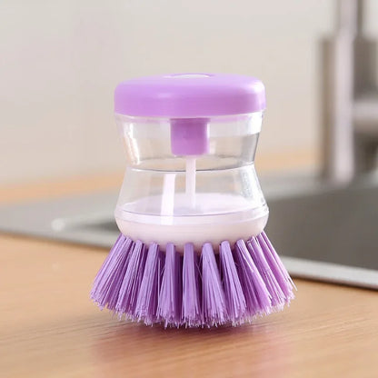 Kitchen Wash Pot Dish Brush Washing Utensils with Washing Up Liquid Soap Dispenser Household Kitchen Cleaning Accessories - Merit Sell