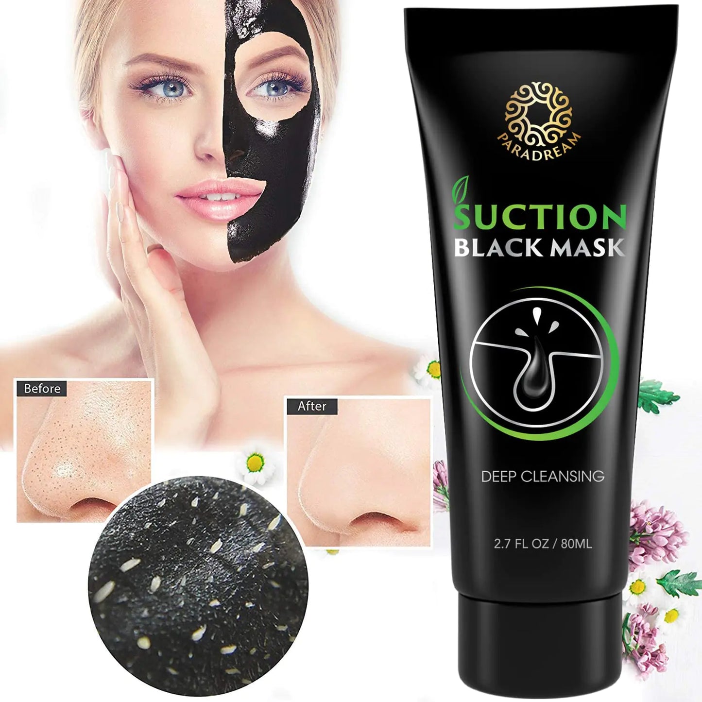 Charcoal Blackhead Remover Mask - Deep Cleansing, 80ML