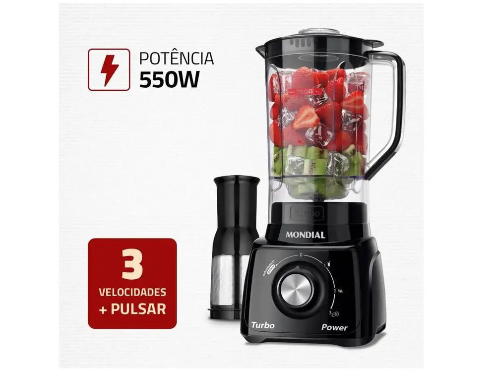 L-99 FB Black Mondial Turbo Power Blender with 3 Speeds Filter 550W - 110V - Merit Sell
